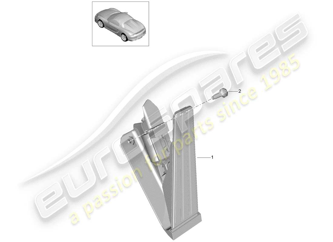 porsche 2016 (981 boxster spyder) pédales schéma des pièces
