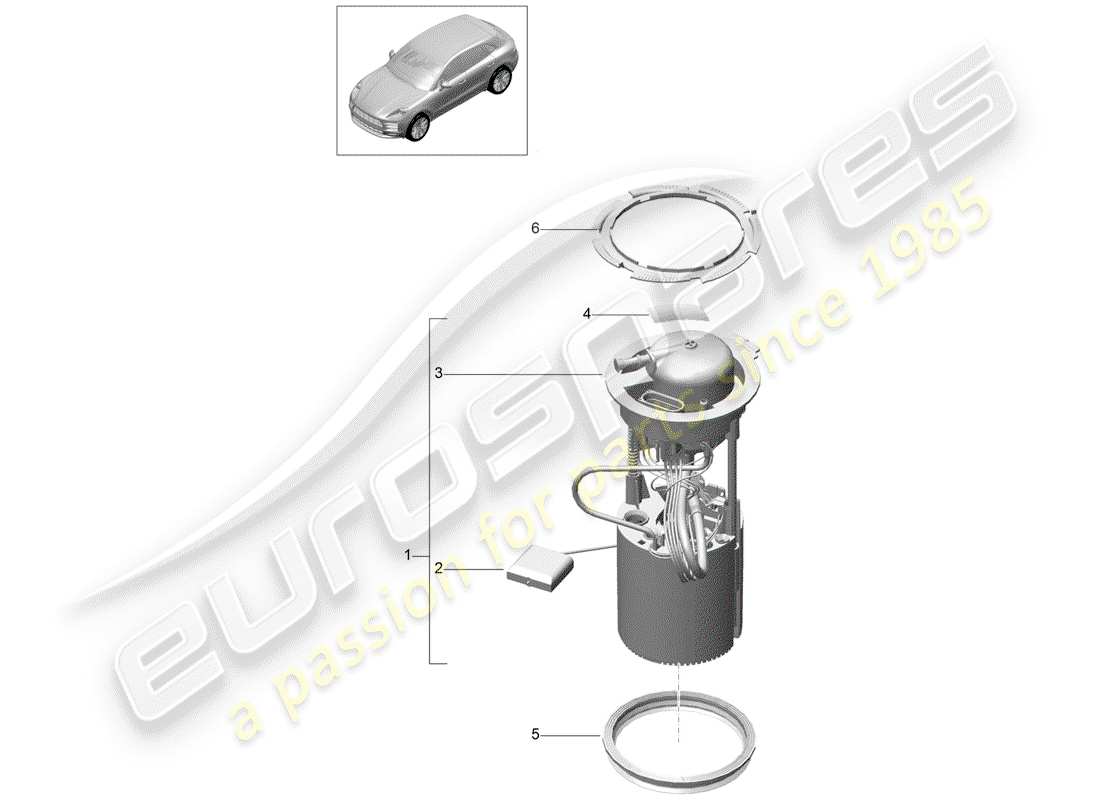 porsche 2019 (macan) schéma des pièces de la pompe à carburant