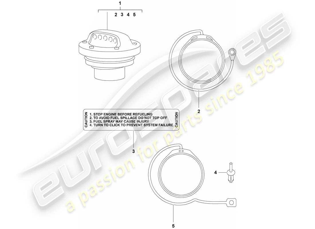 porsche 2011 (tequipment cayenne) capuchon avec sangle de retenue pour vue éclatée