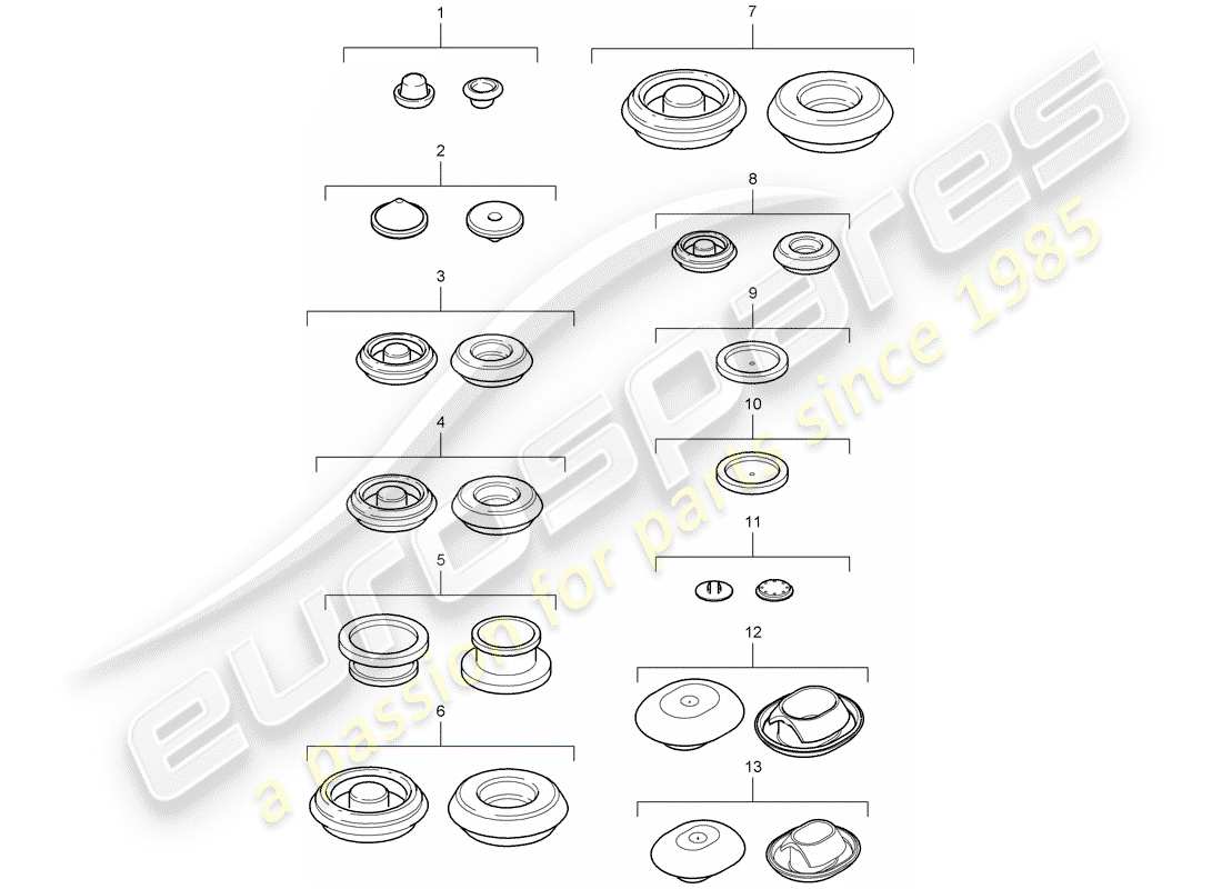 porsche 2007 (987 cayman) diagramme de pièce de prise