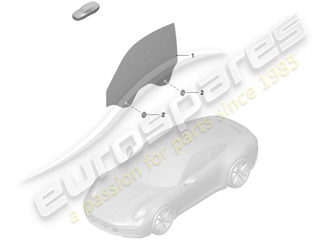porsche 2019 (992-1) fenêtre de porte schéma des pièces