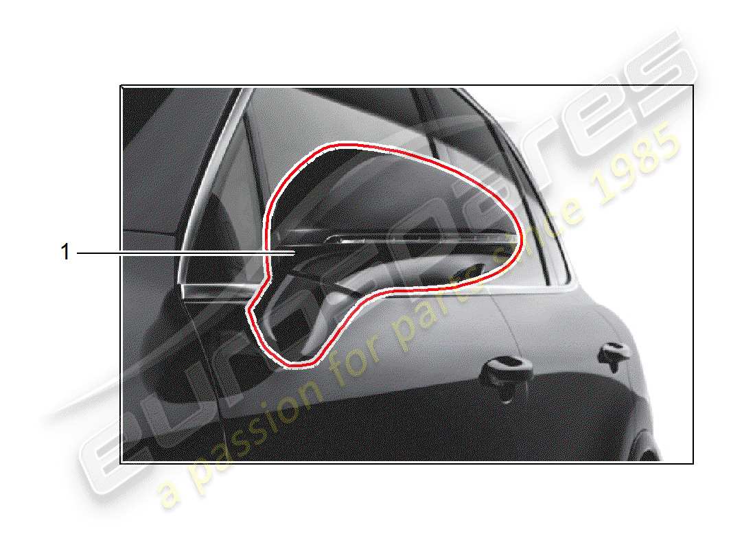 porsche 2008 (tequipment cayenne) schéma des pièces du rétroviseur