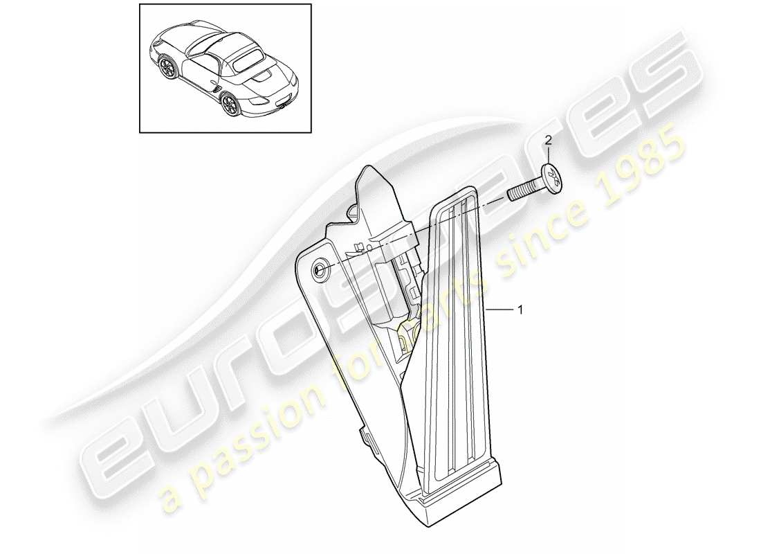 porsche 2011 (987 boxster) schéma des pièces des pédales