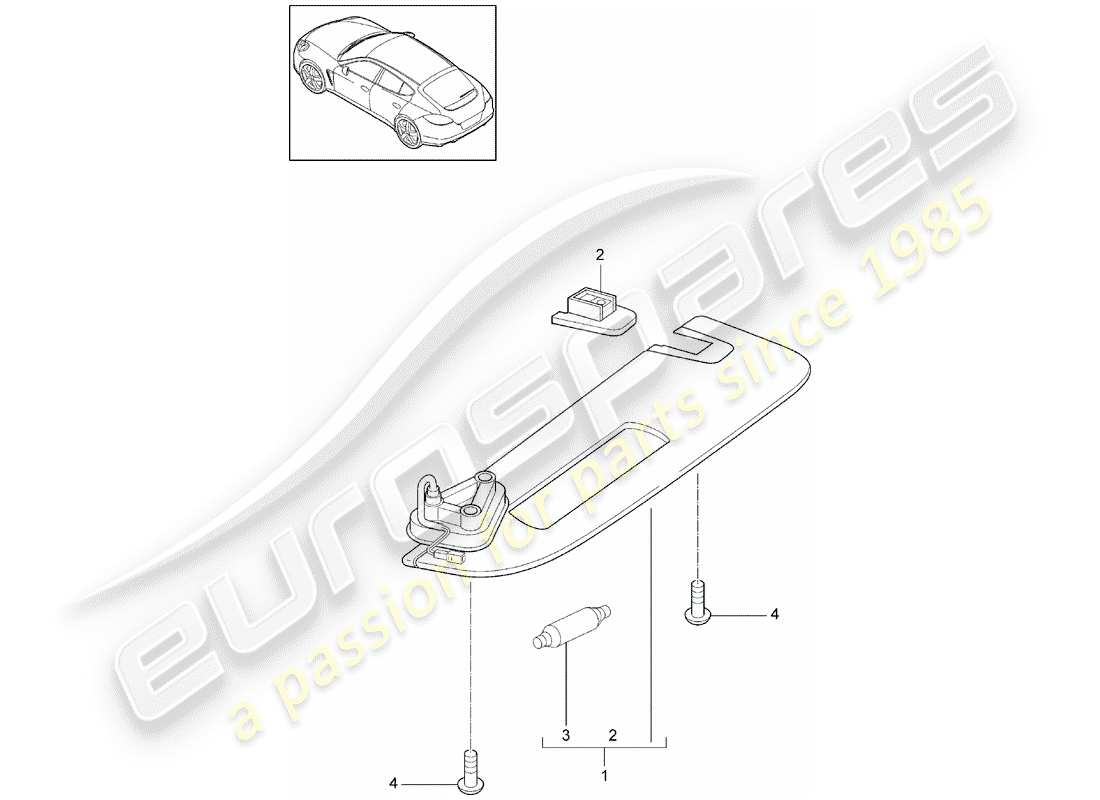 porsche 2010 (panamera 970) diagramme des pièces des pare-soleil