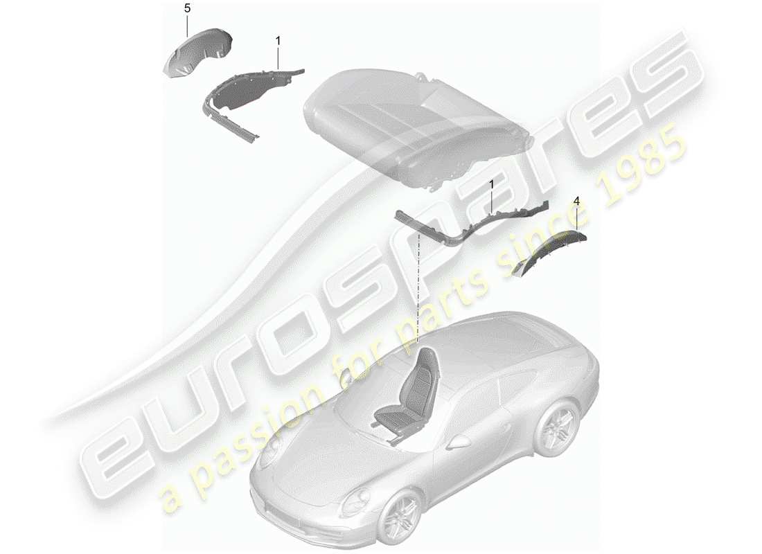 porsche 2013 (991-1) rembourrage pour siège schéma des pièces
