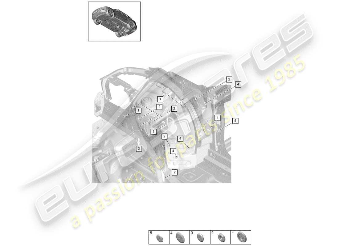 porsche 2019 (macan) diagramme de pièce de prise
