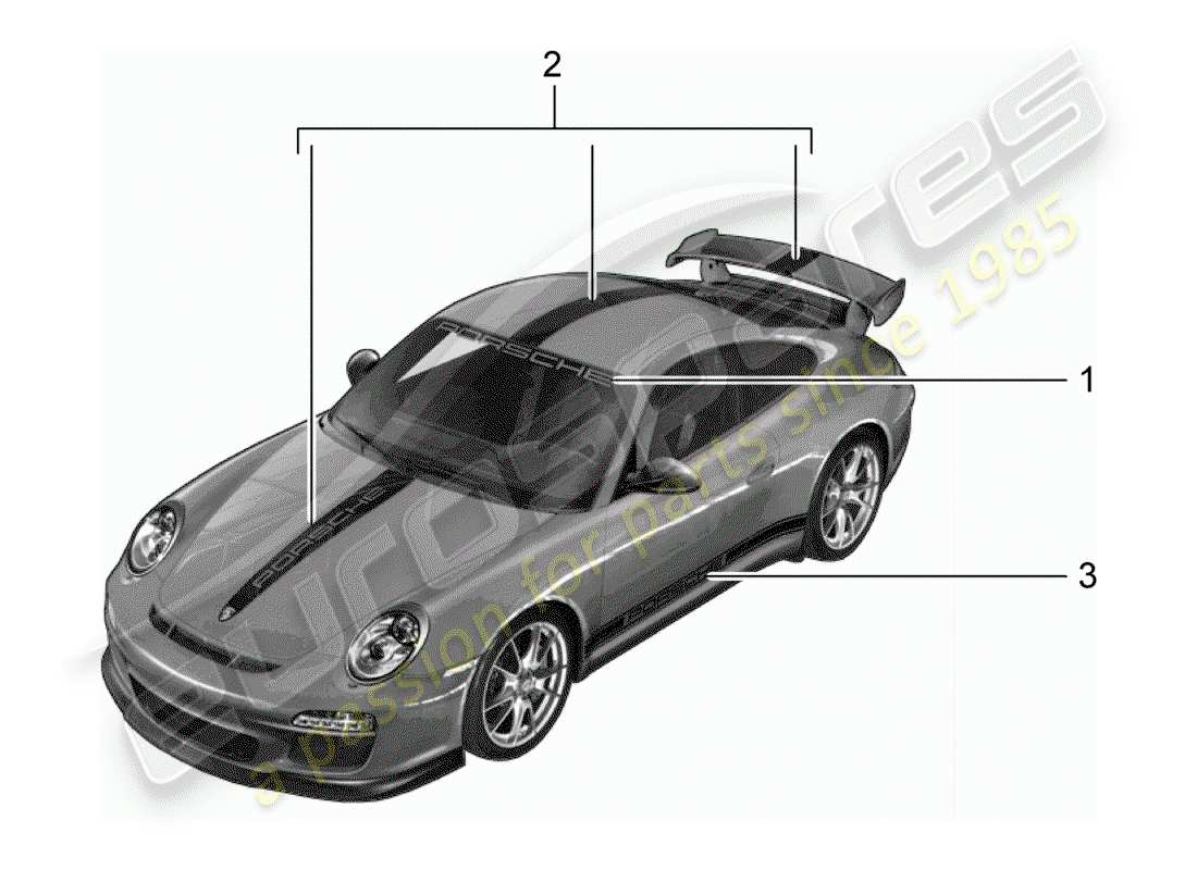 porsche 2012 (tequipment) schéma des pièces de la feuille de garniture
