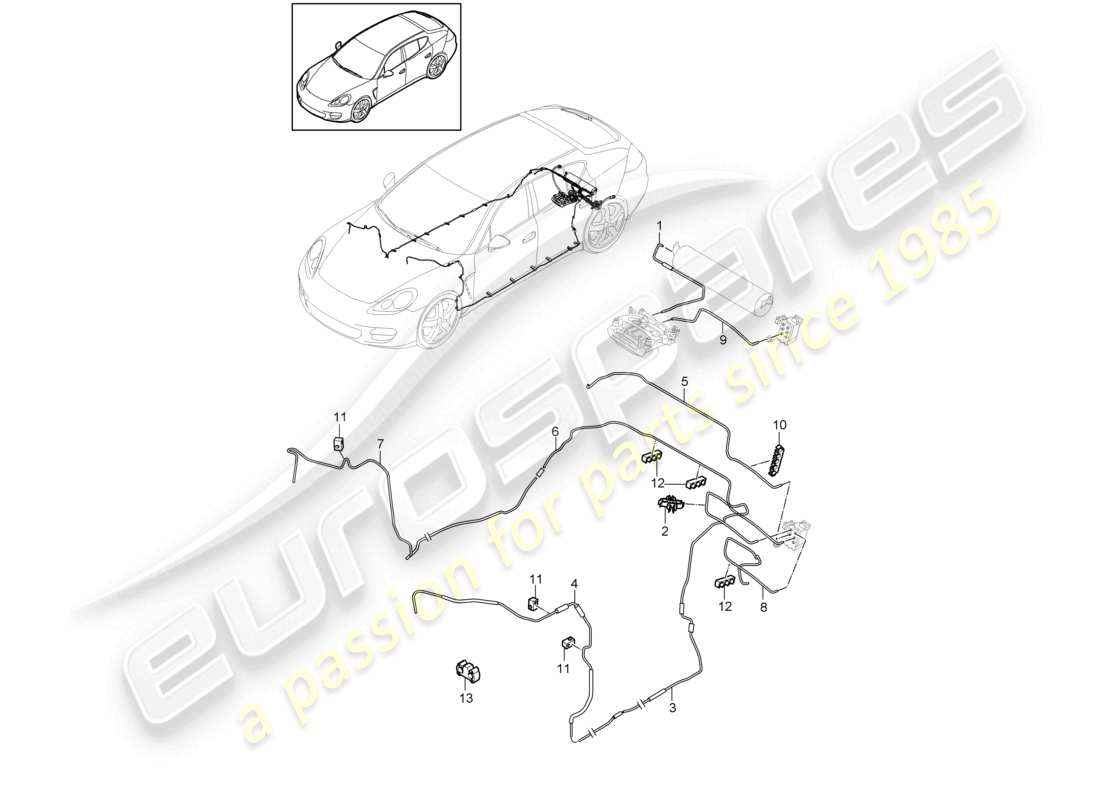 porsche 2010 (cayenne e1 9pa) suspension adaptative conduite d'air schéma des pièces