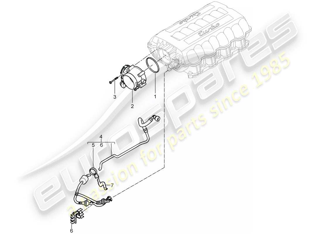 porsche 2007 (cayenne e1 9pa) corps de papillon schéma des pièces
