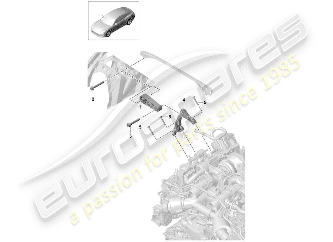 porsche 2017 (panamera 971-1) suspension du moteur schéma des pièces