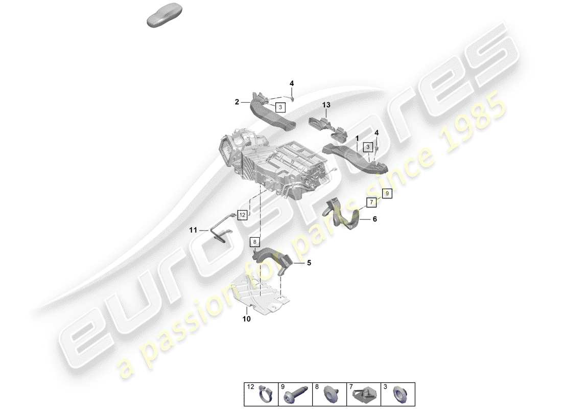 porsche 2020 (718 boxster spyder) conduit d'air schéma des pièces