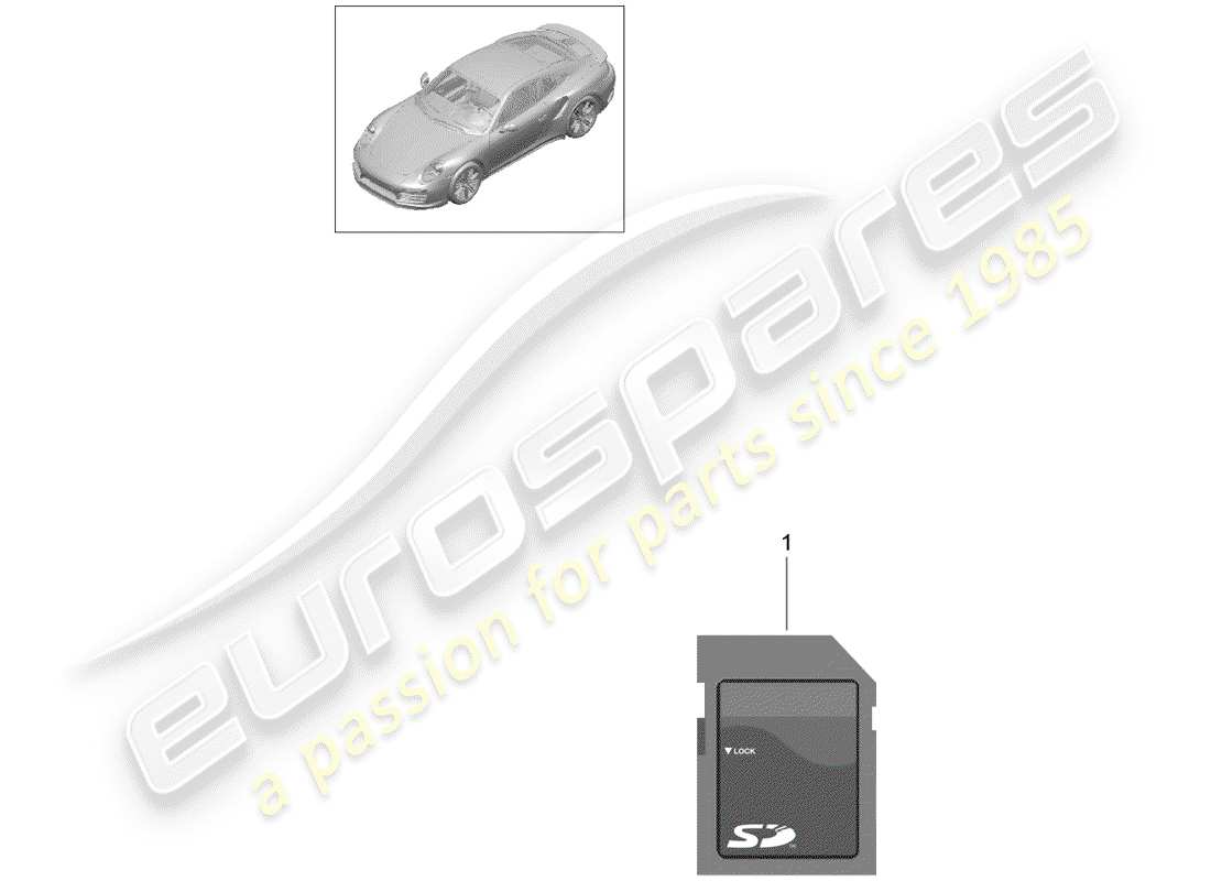 porsche 2014 (991-1 turbo) diagramme des pièces de la carte sd