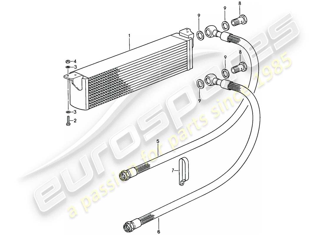 porsche 1988 (911) modèle spécial - conception à nose plate - refroidisseur d'huile - d - mj 1988>> schéma des pièces