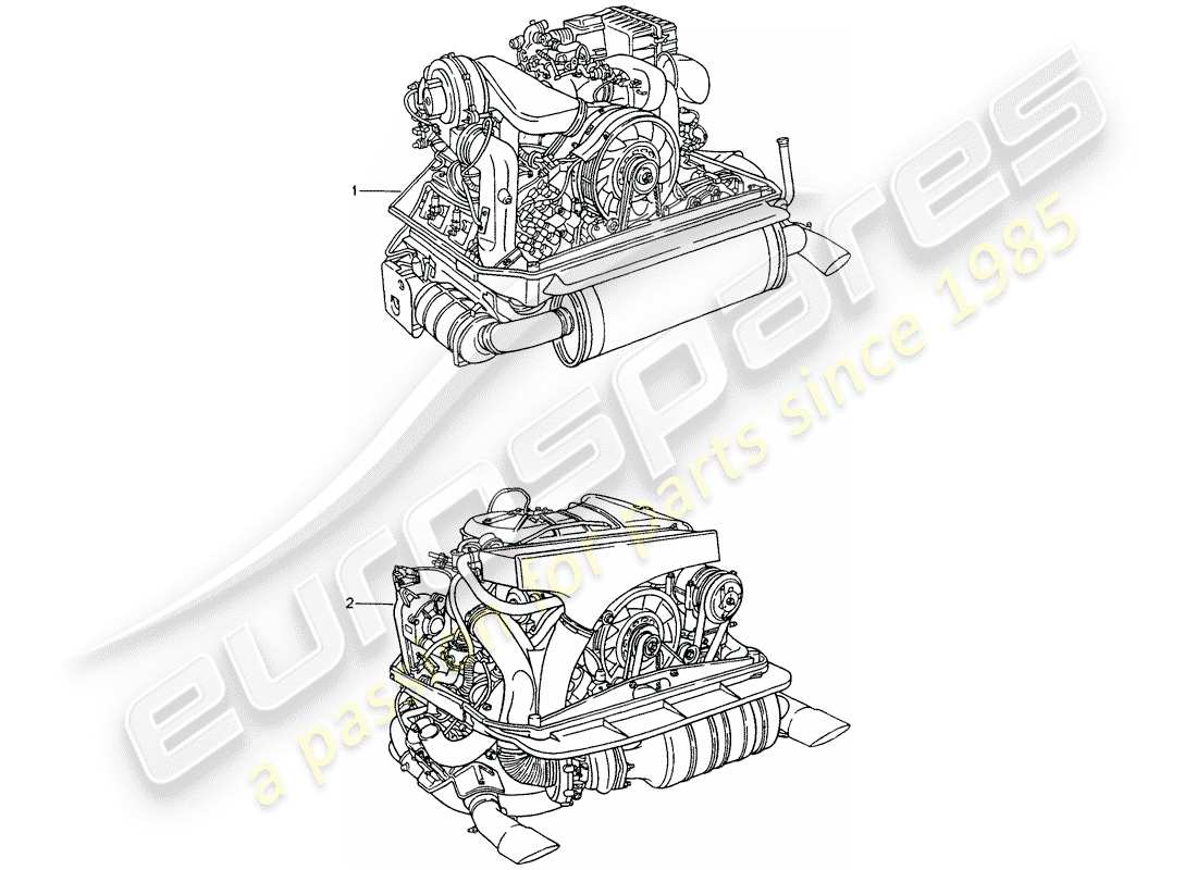 porsche 1990 (964) moteur de remplacement - prêt à l'installation schéma des pièces