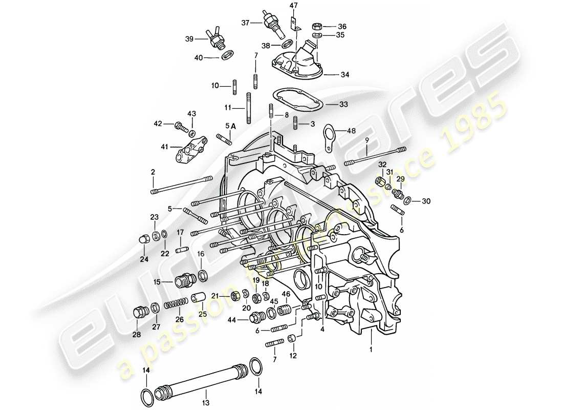 porsche 1988 (911) carter moteur - kit de réparation pour l'entretien - voir illustration : vue éclatée