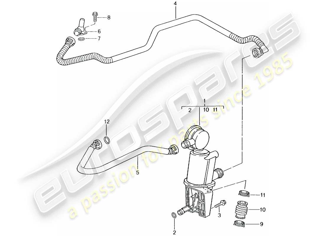 porsche 2002 (986 boxster) carter moteur - séparateur d'huile schéma des pièces