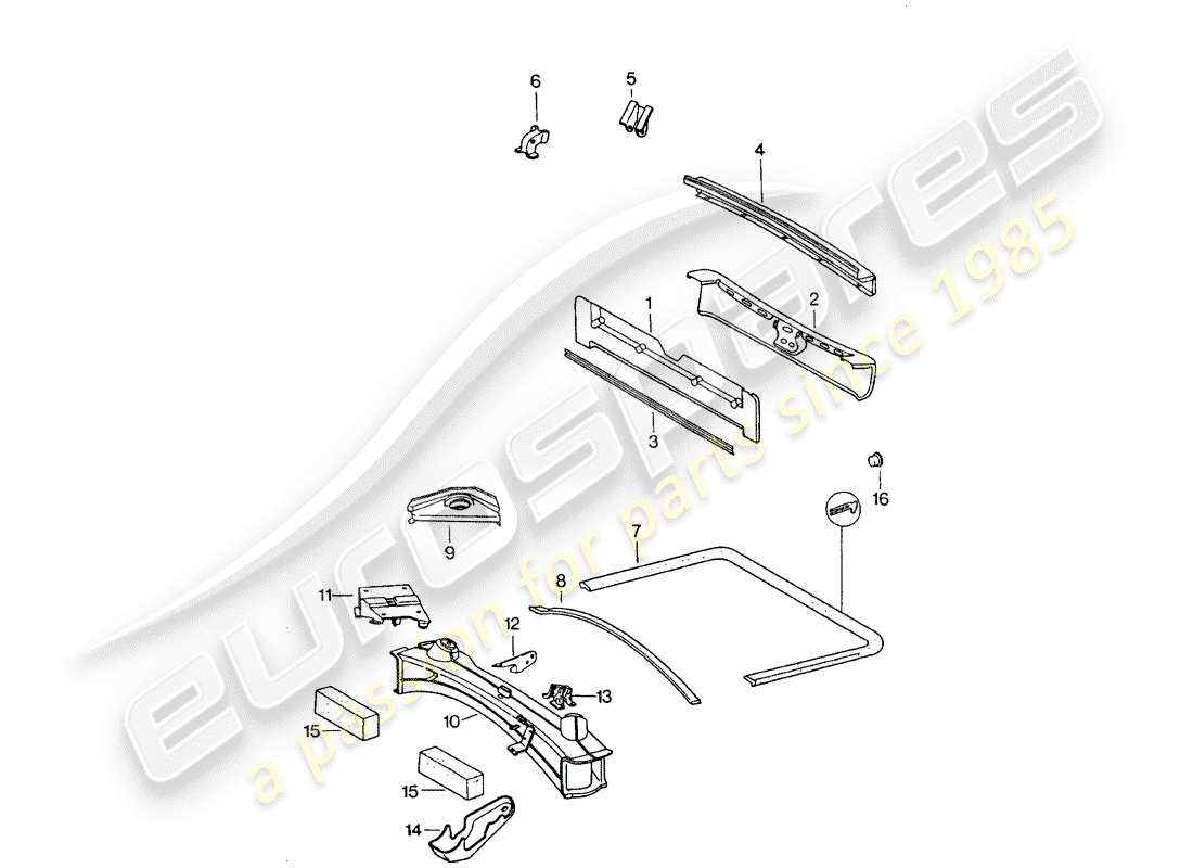 porsche 1976 (911 turbo) diagramme des pièces du cadre