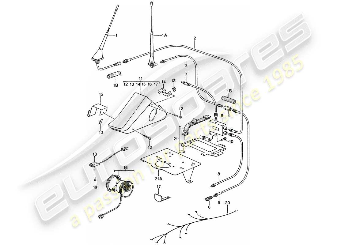 porsche 1994 (968) préparation du téléphone schéma des pièces