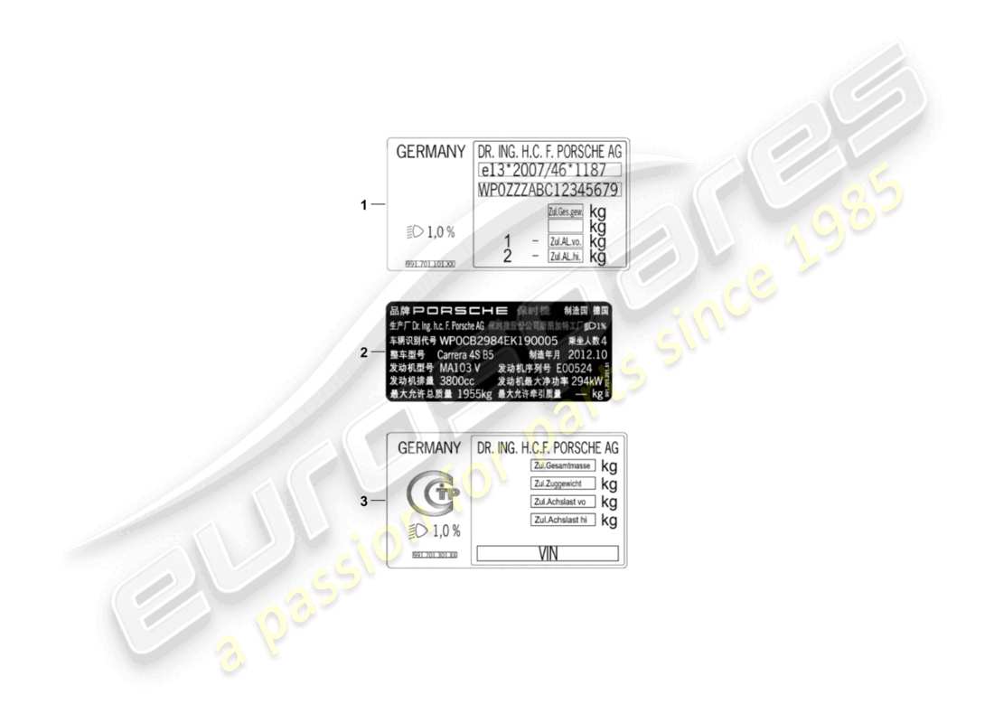 porsche 2012 (panamera 970) panneaux/avis d >>- mj 2013 schéma des pièces