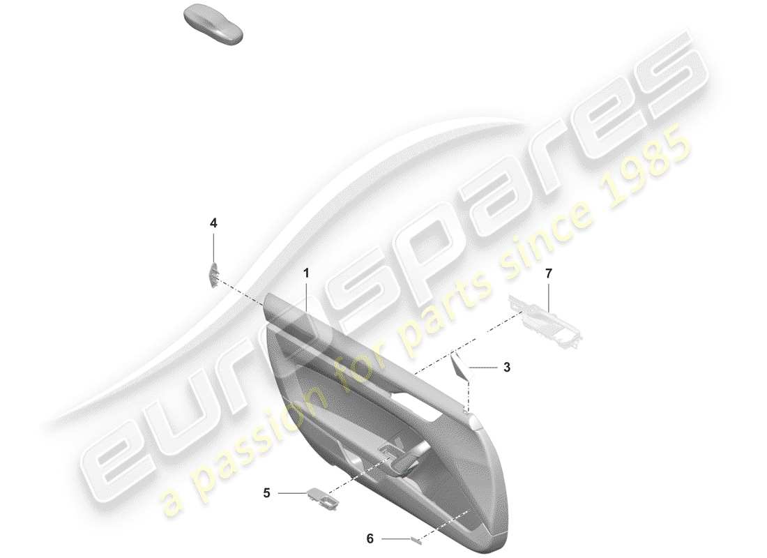 porsche 2019 (992-1) panneau de porte schéma des pièces
