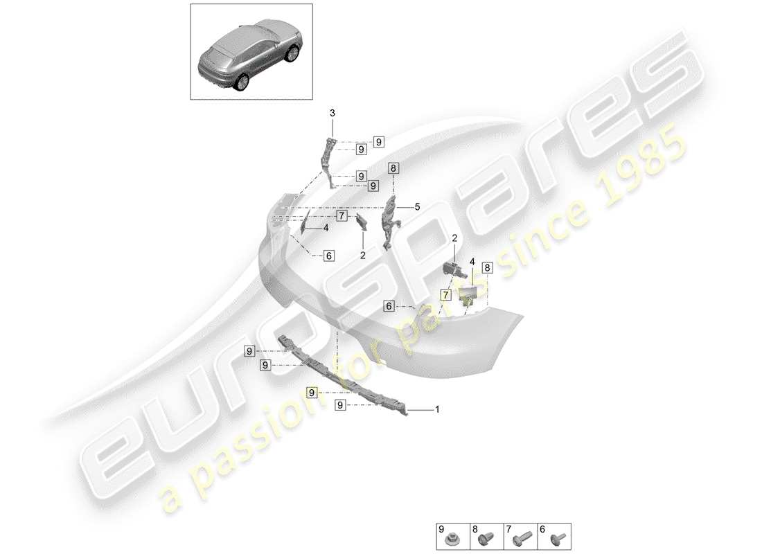 porsche 2019 (macan) attaches schéma des pièces