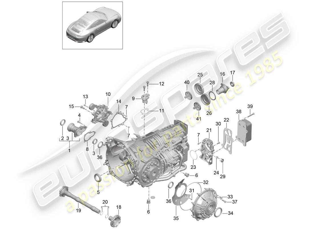 porsche 2019 (991-2) boîte de vitesses manuelle schéma des pièces