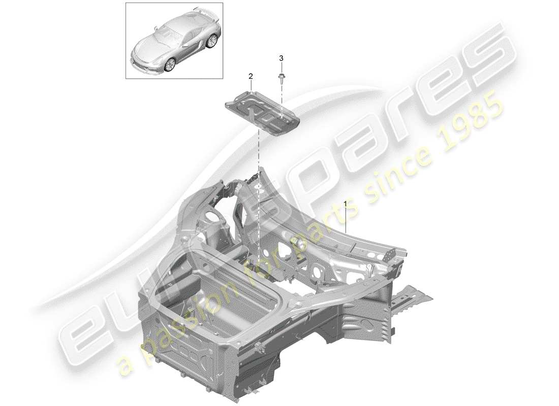 porsche 2016 (981 cayman gt4) schéma des pièces front end