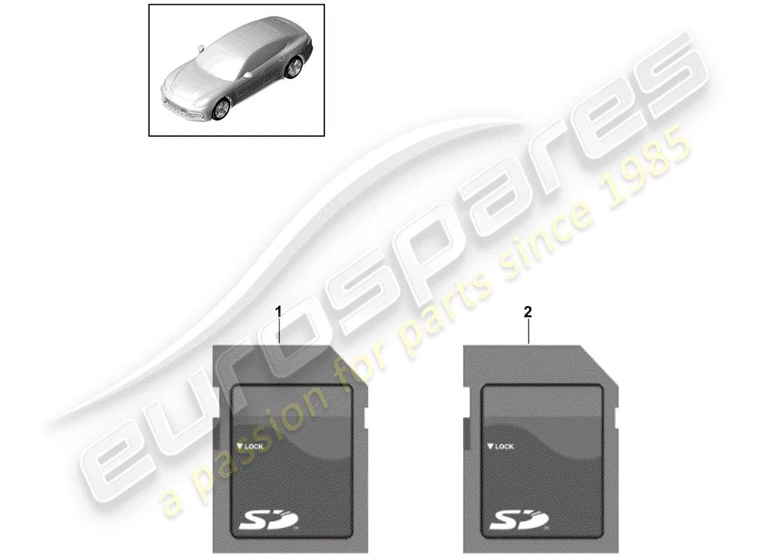 porsche 2020 (cayenne e3 9ya/9yb) carte sd schéma des pièces