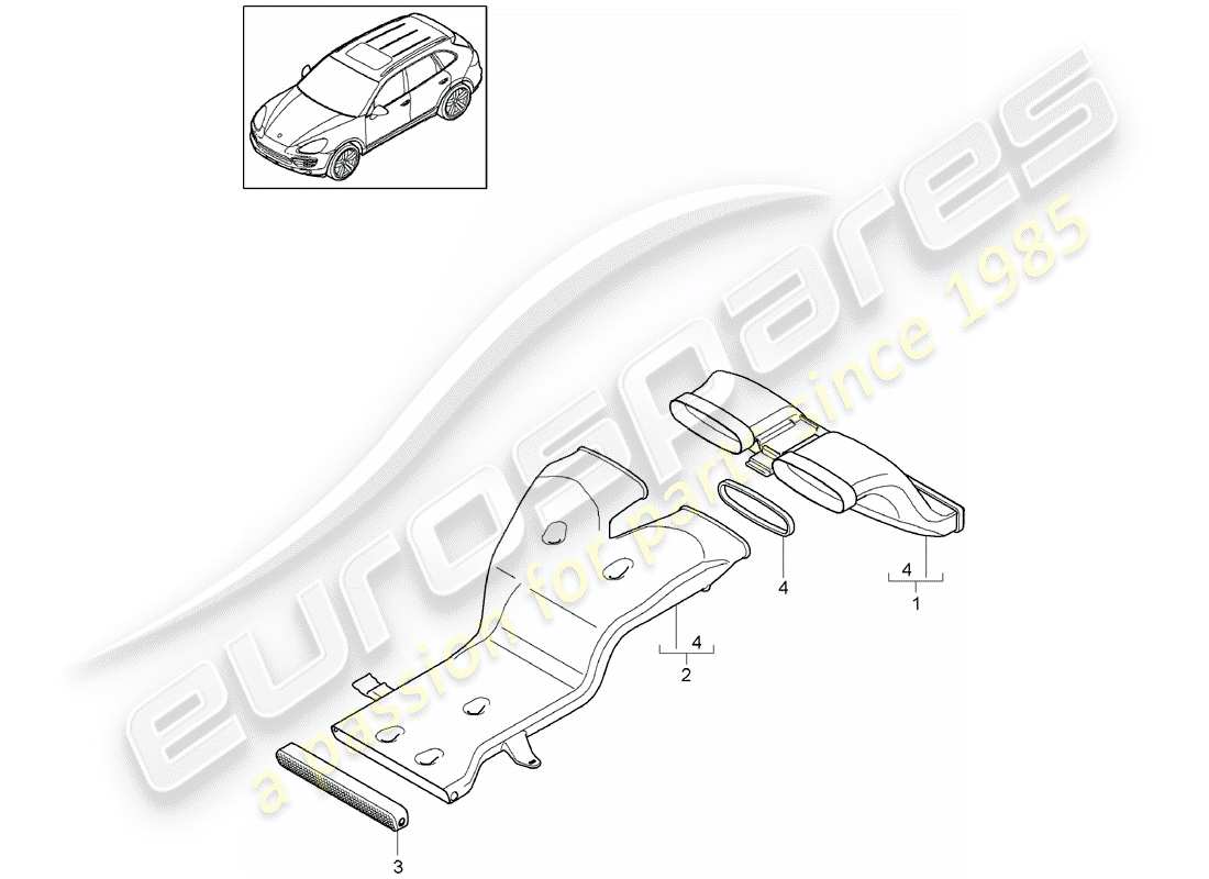 porsche 2012 (cayenne e2 92a) hybride schéma des pièces