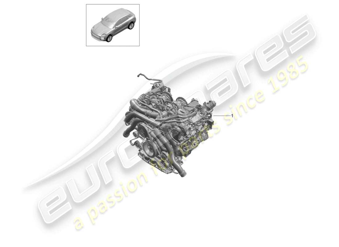 porsche 2019 (macan) moteur de remplacement (complet) schéma des pièces