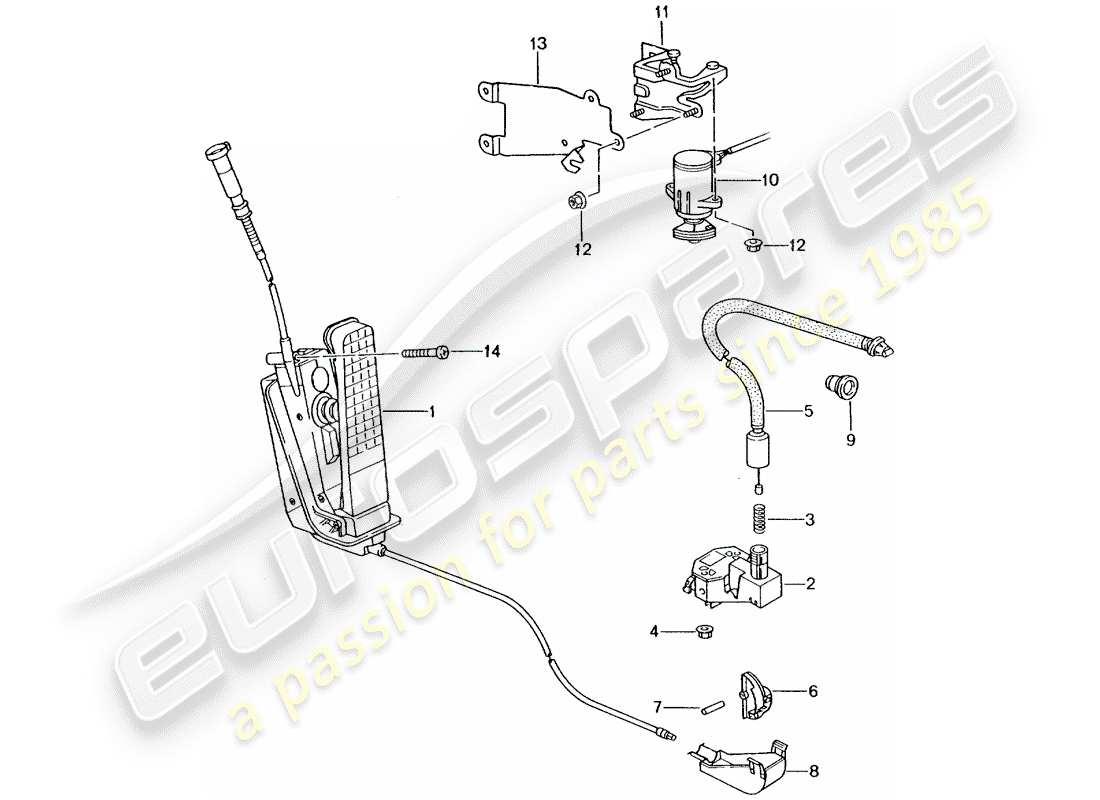porsche 2004 (986 boxster) frein et acc. ensemble de pédales - commande d'accélérateur schéma des pièces