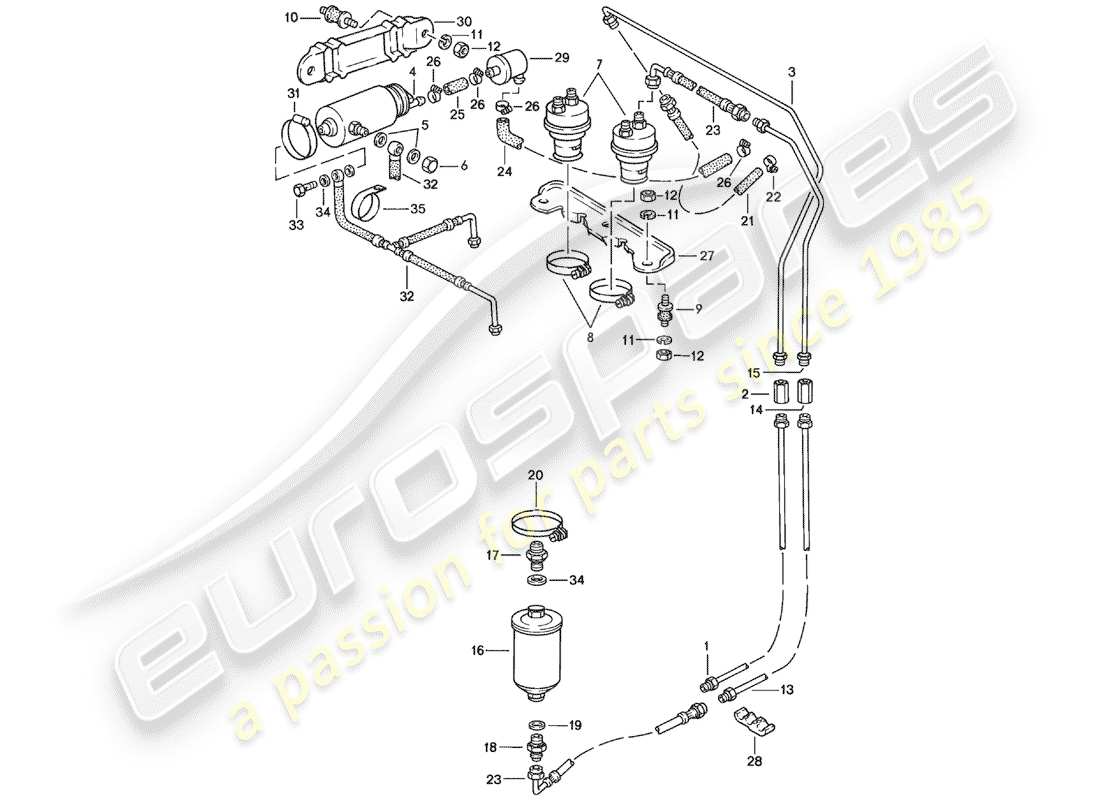 porsche 1979 (924) système de carburant - f 92-46104 800>> - f >> 92-48199 999 schéma des pièces