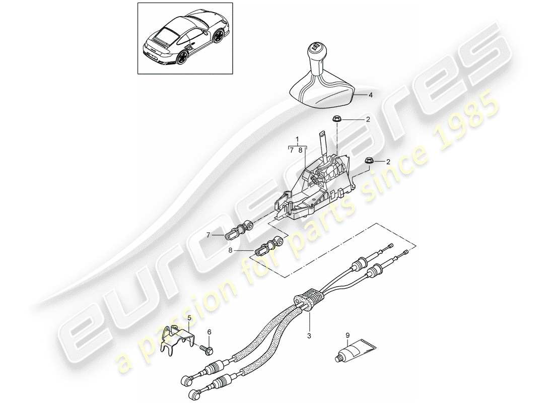 porsche 2011 (997-2 turbo / gt2 rs) commutateur de transmission schéma des pièces