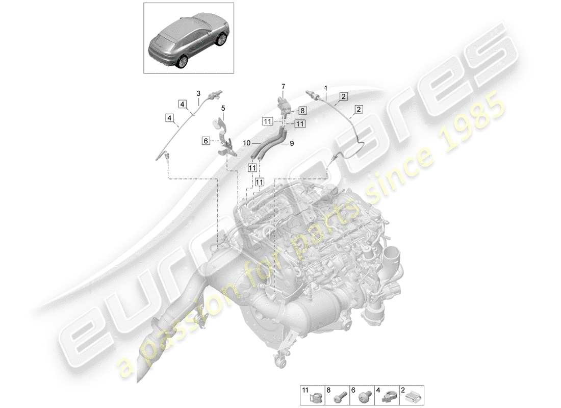 porsche 2019 (macan) capteur de pression différentielle schéma des pièces