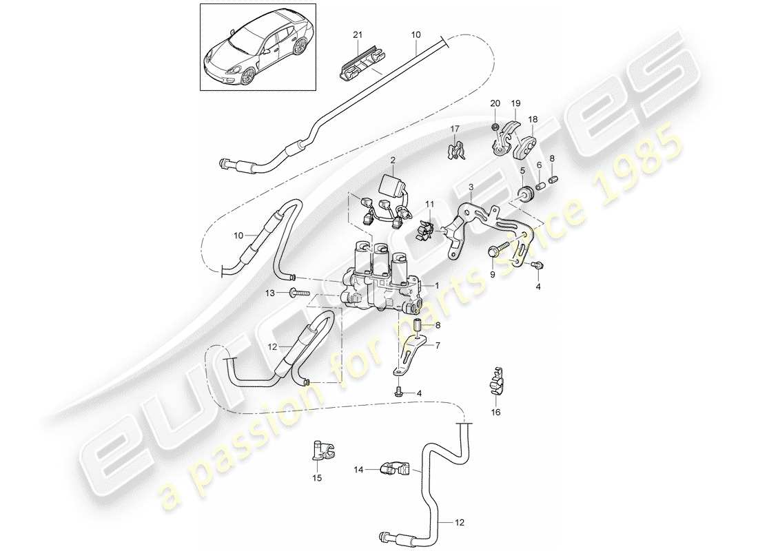 porsche 2011 (panamera 970) stabilisateur schéma des pièces
