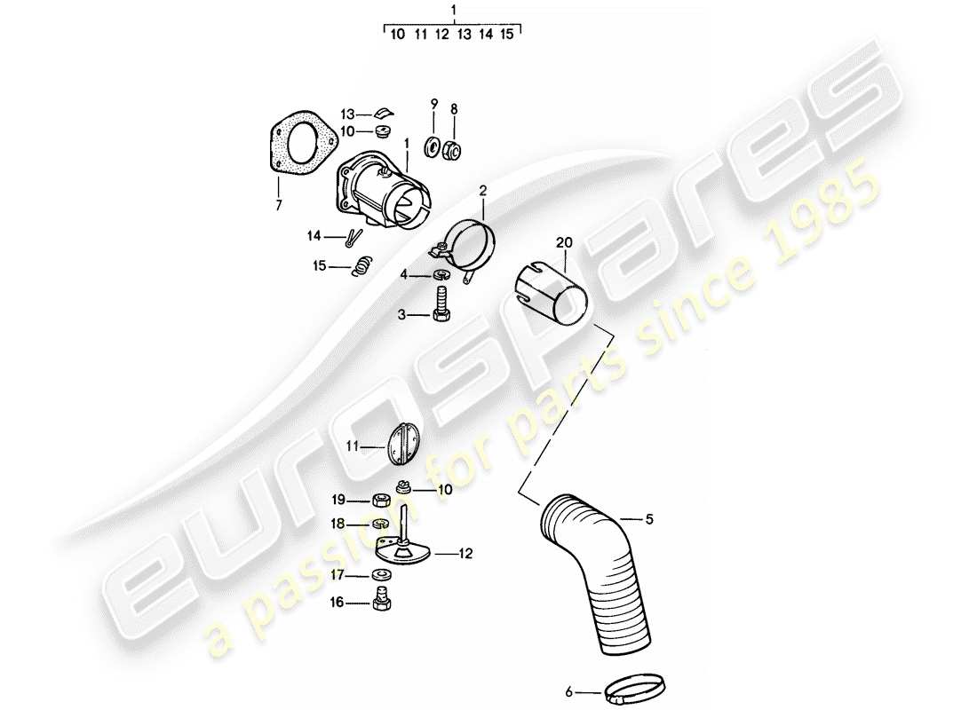 porsche 1984 (911) alimentation en air de chauffage schéma des pièces