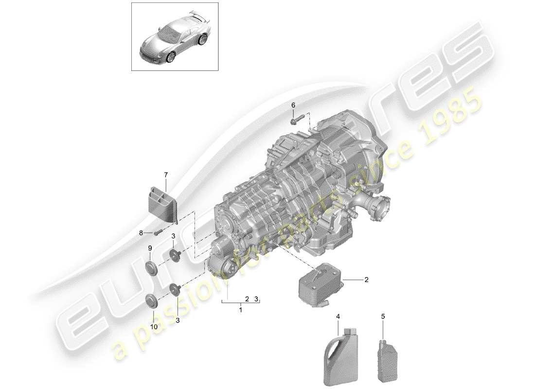 porsche 2015 (991-1 r/gt3/rs) -pdk-diagramme des pièces