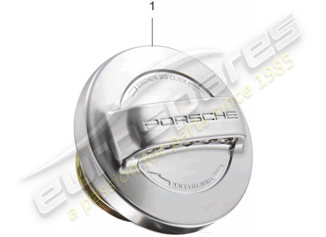 porsche 2007 (accessories) bouchon de réservoir de carburant - aspect aluminium schéma des pièces