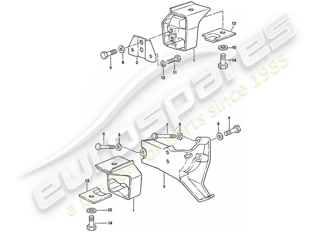 porsche 1978 (924) suspension de transmission - transmission automatique schéma des pièces