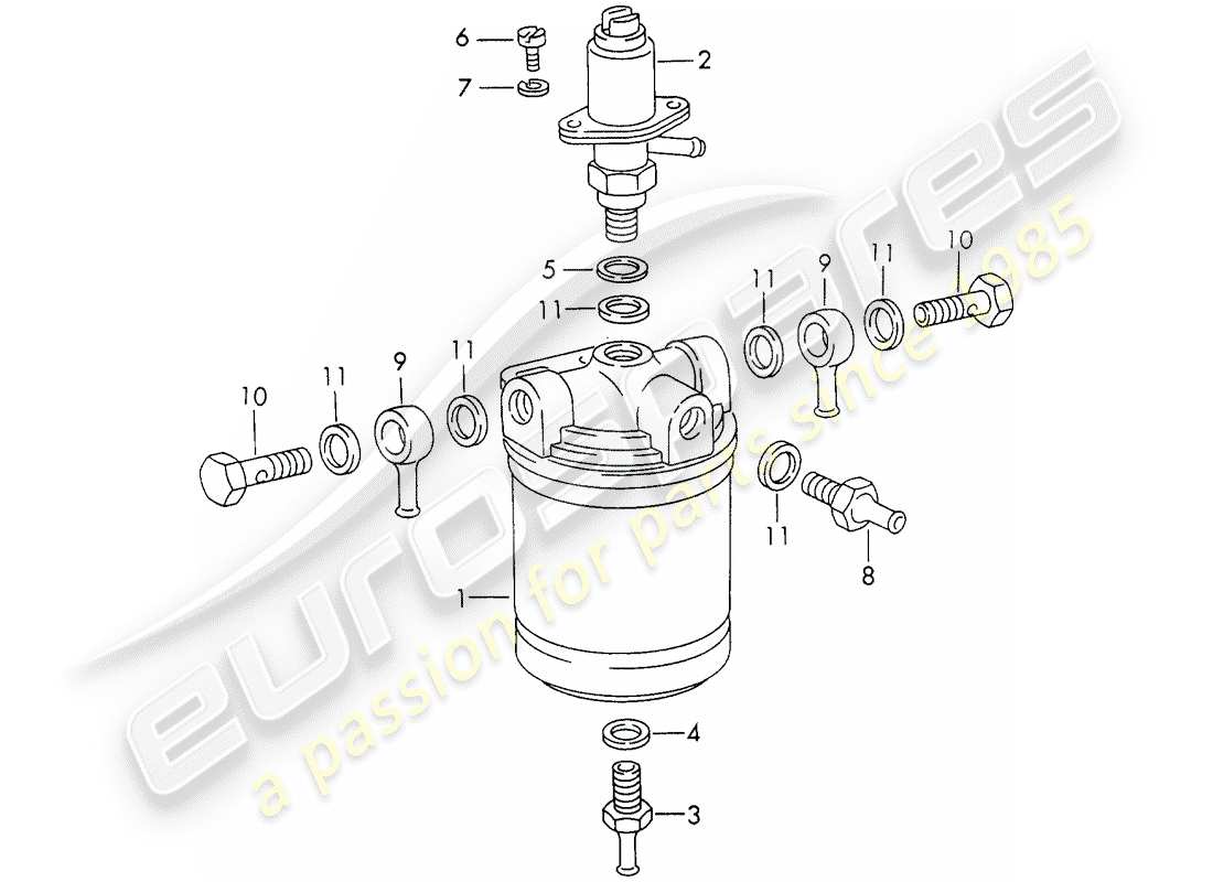 porsche 1973 (911) matériel de réparation - pour - filtre à carburant - - bosch - vue détaillée