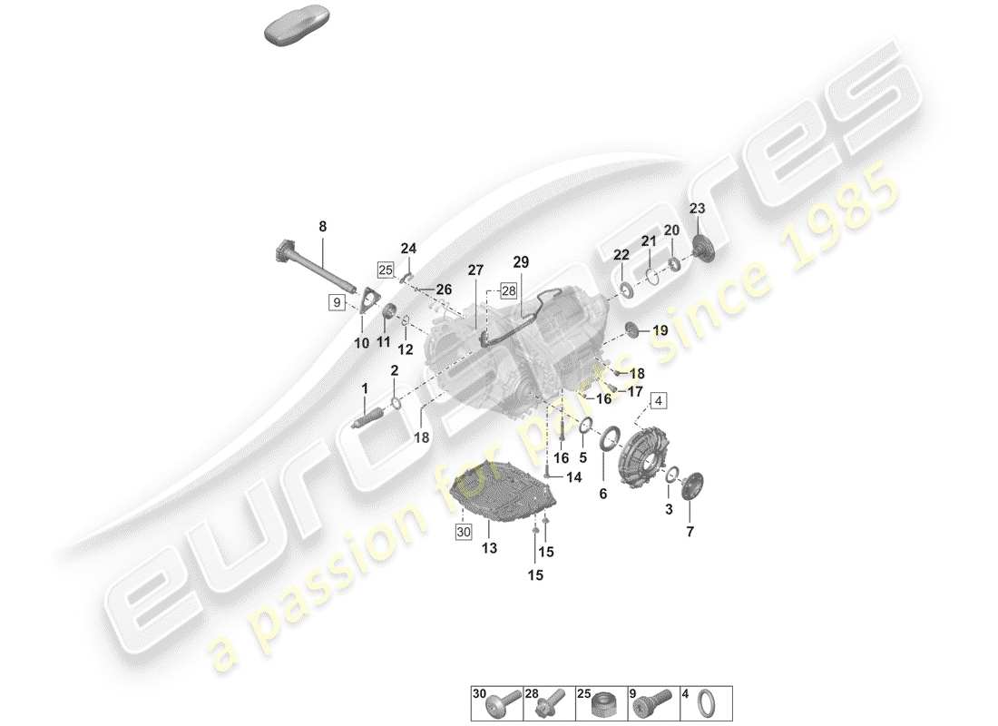 porsche 2019 (992-1) 8-speed schéma des pièces de la boîte de vitesses à double embrayage