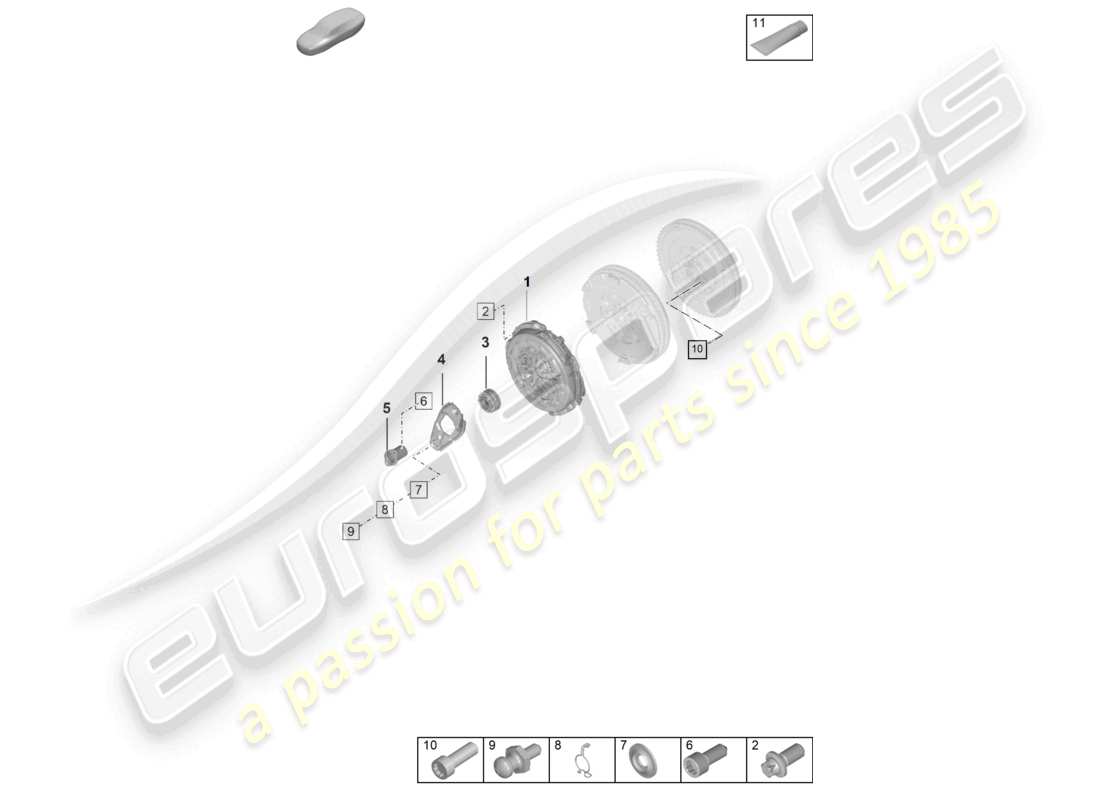 porsche 2019 (992-1) boîte de vitesses manuelle accouplement schéma des pièces