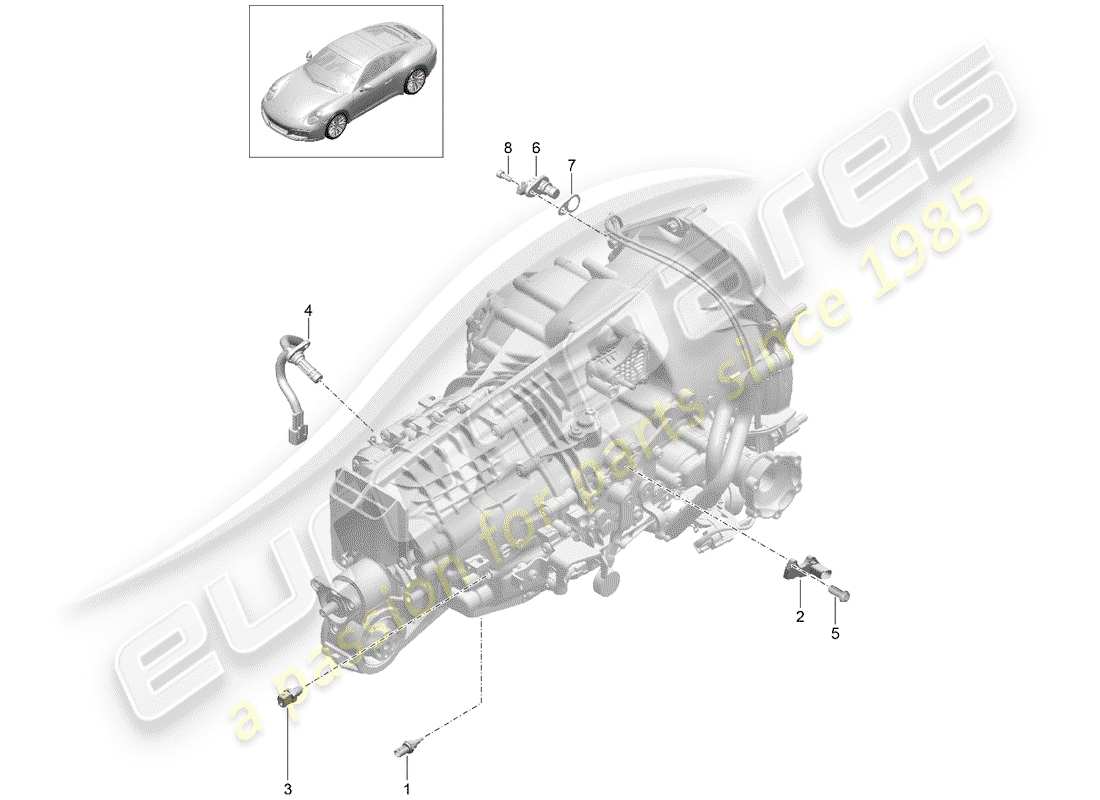 porsche 2019 (991-2) boîte de vitesses manuelle schéma des pièces