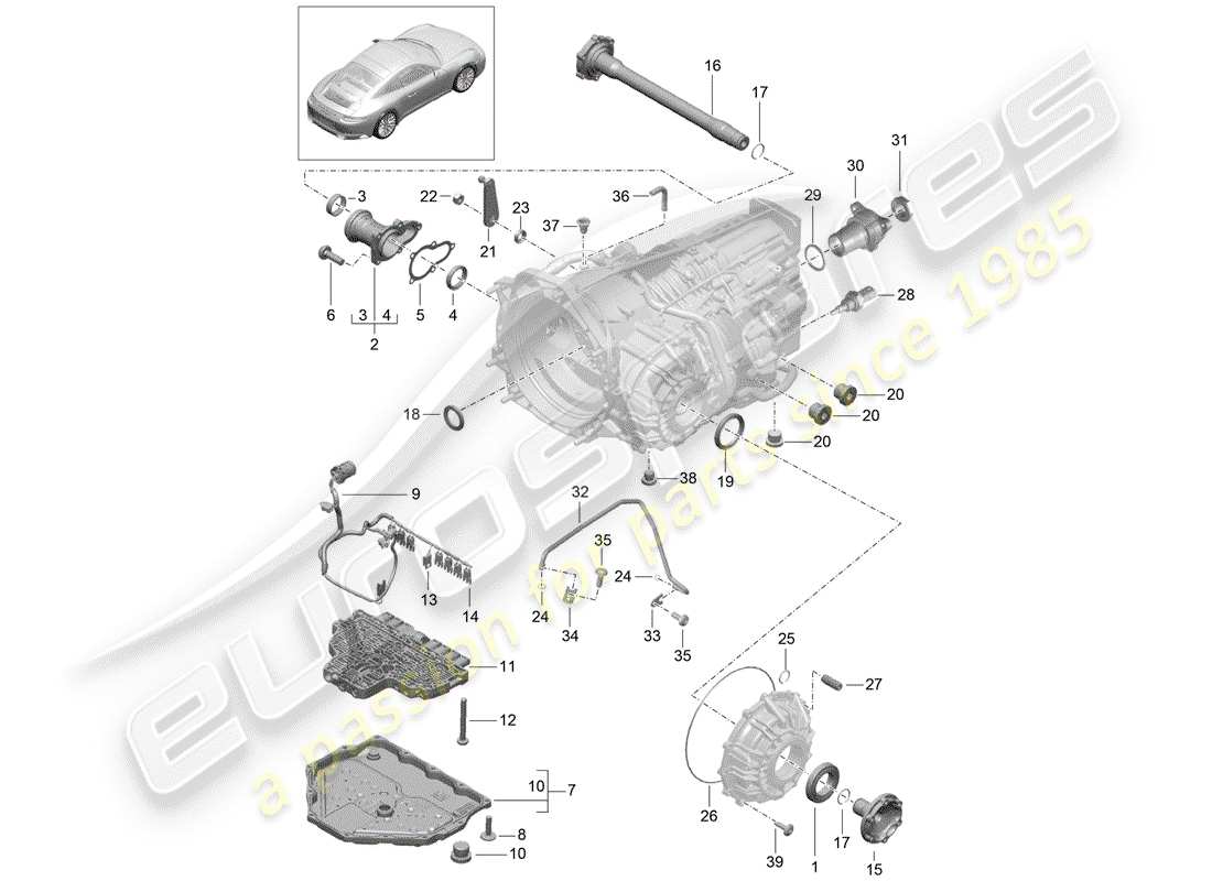 porsche 2019 (991-2) -pdk-diagramme des pièces