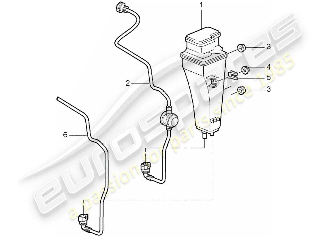porsche 2007 (987 boxster) schéma des pièces du réservoir d'émission par évaporation