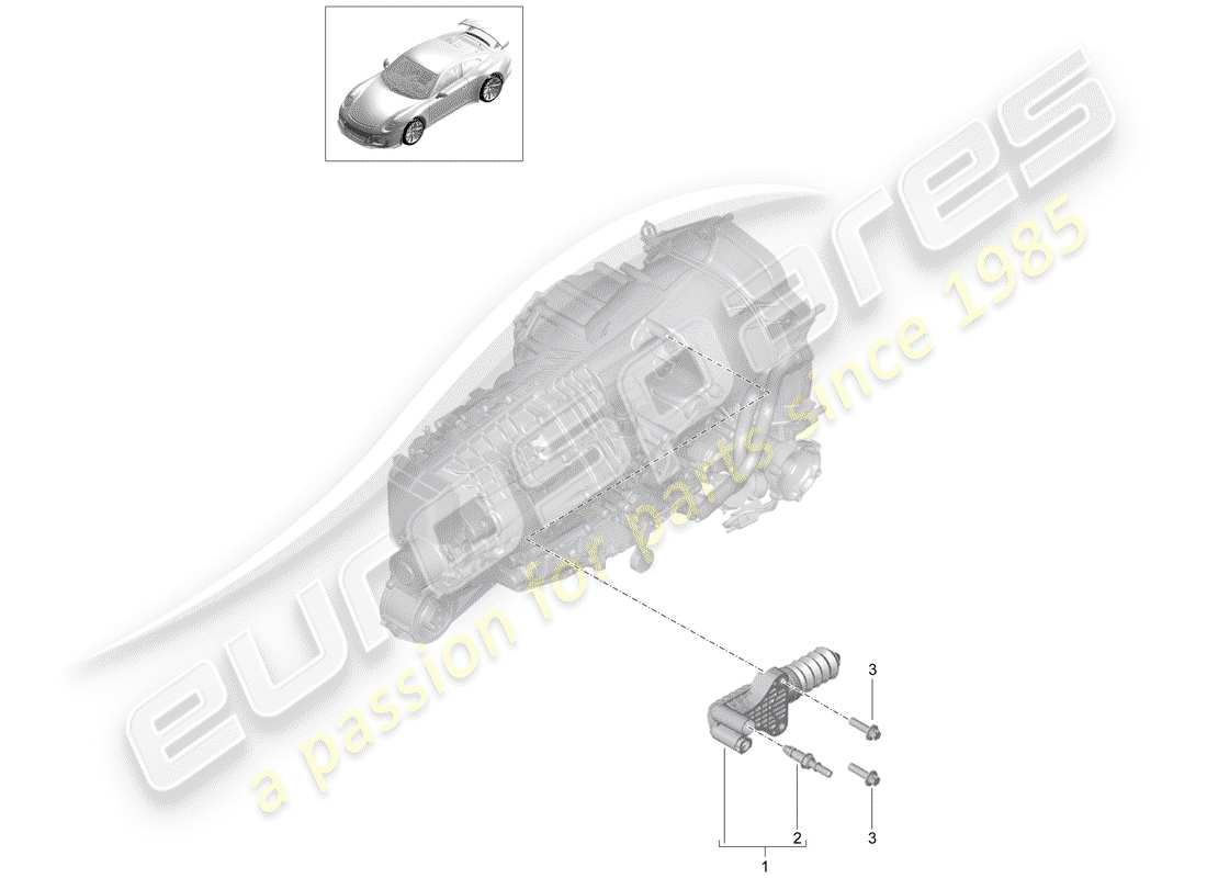 porsche 2015 (991-1 r/gt3/rs) cylindre réservoir d'embrayage schéma des pièces