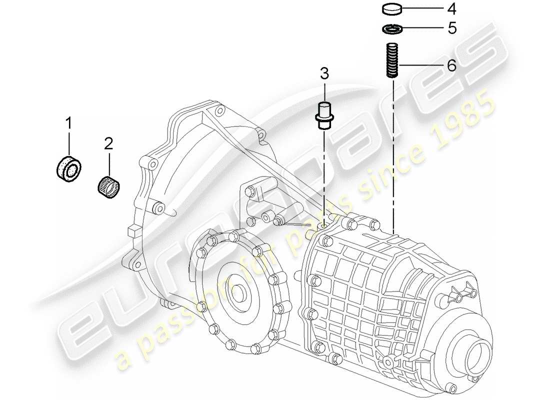 porsche 2004 (986 boxster) transmission - pièces individuelles - d - mj 2000>> schéma des pièces