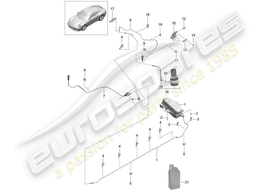 porsche 2019 (991-2) système d'auto-nivellement schéma des pièces