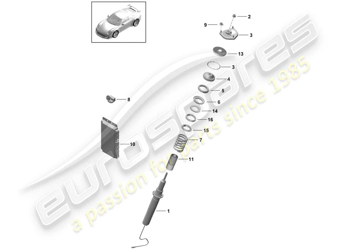 porsche 2016 (991-1 r/gt3/rs) amortisseur de vibrations schéma des pièces
