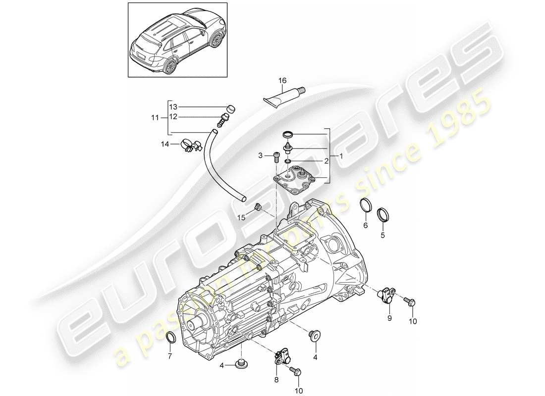 porsche 2013 (cayenne e2 92a) transmission de remplacement schéma des pièces